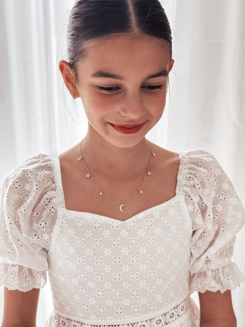 Celestial Dreams Girls Silver Necklace - A Little Lacey