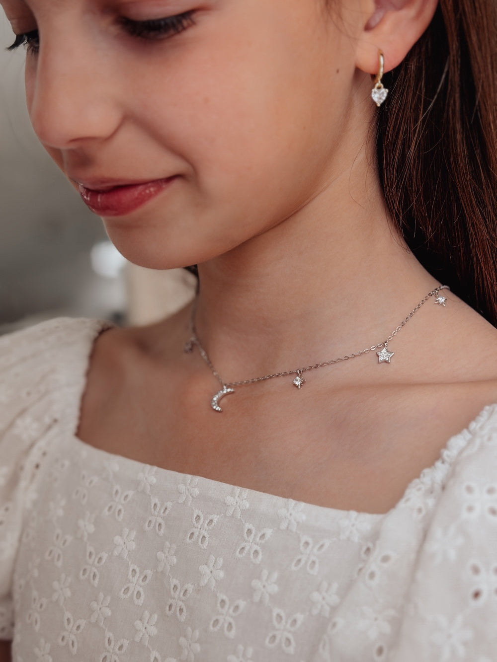 Celestial Dreams Girls Silver Necklace