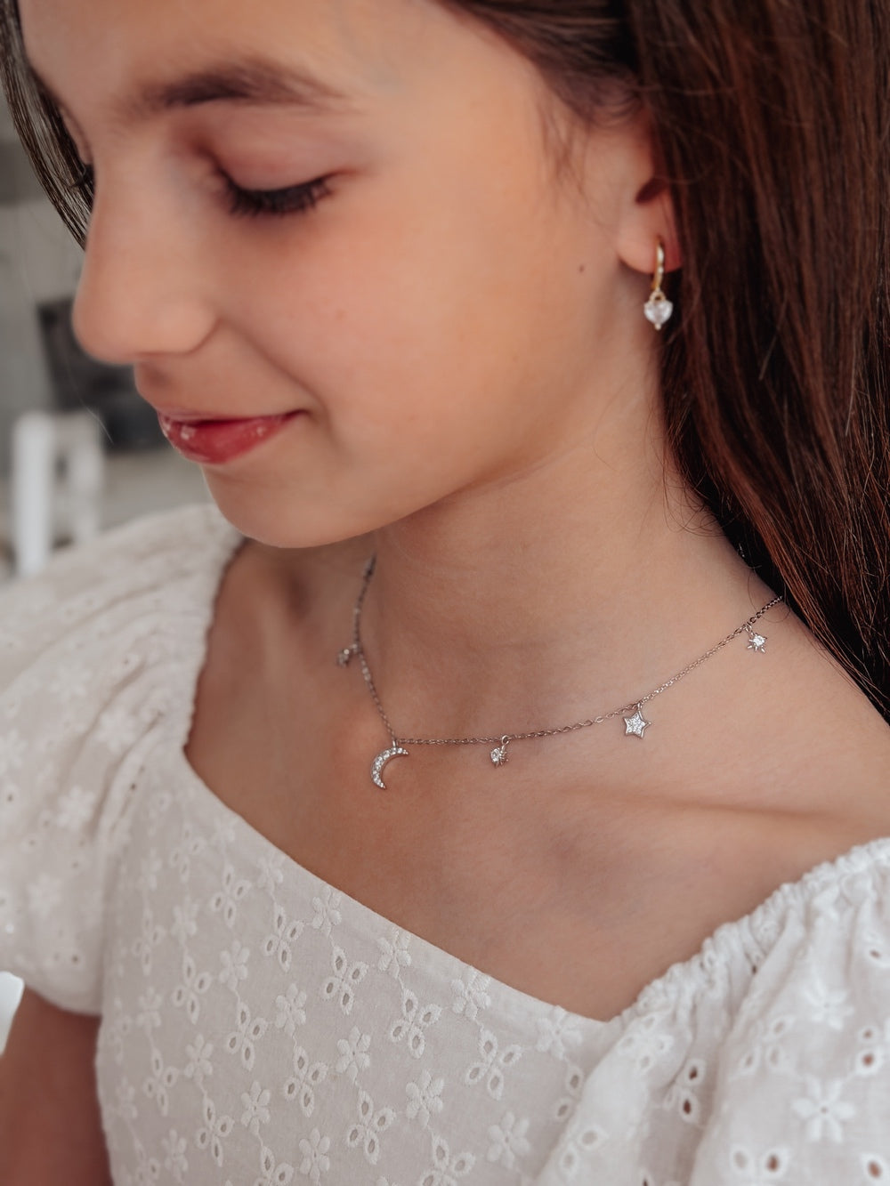 Celestial Dreams Girls Silver Necklace