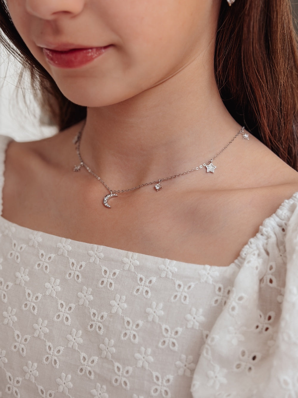 Celestial Dreams Girls Silver Necklace