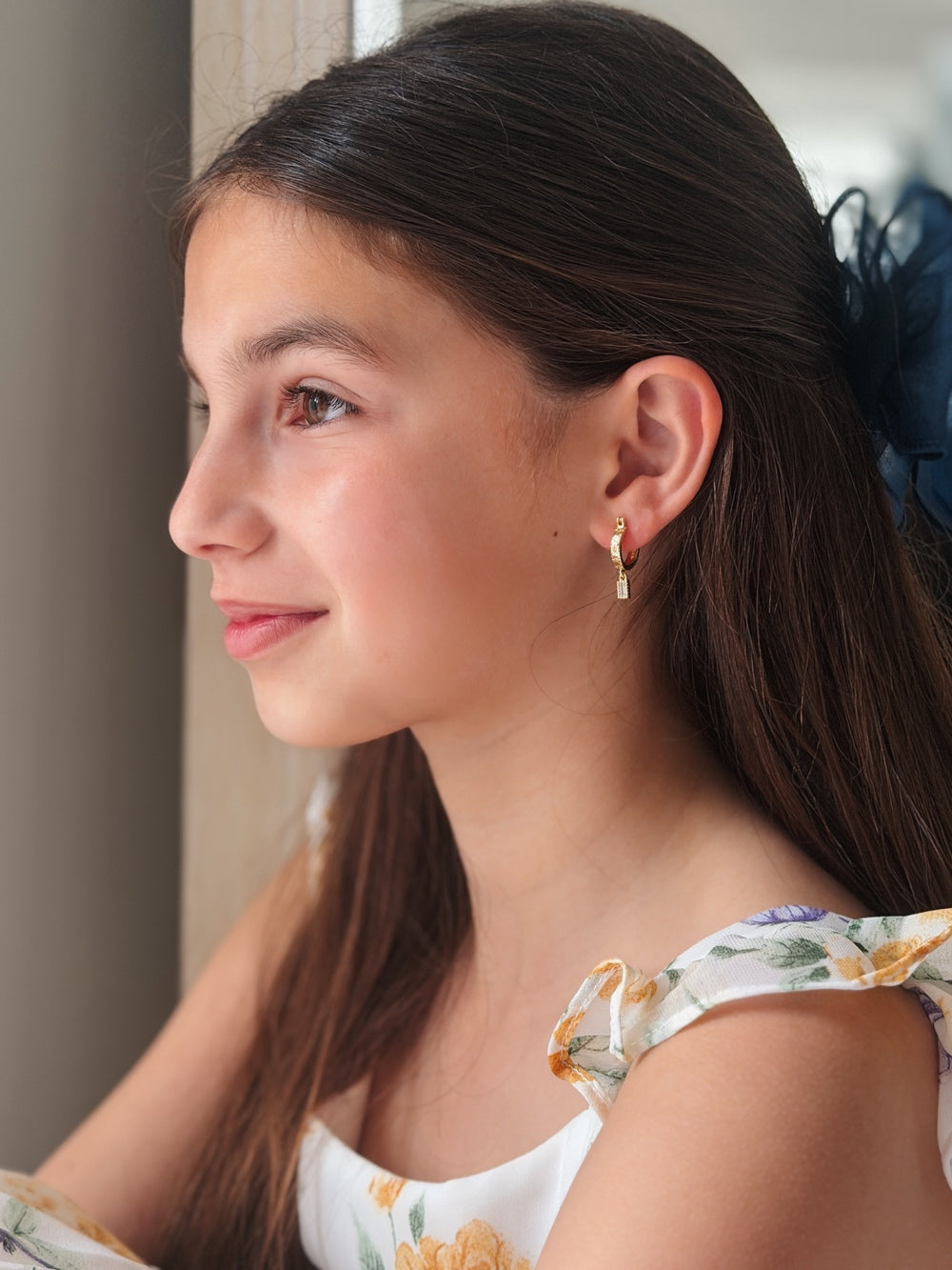 Celestial Girls Gold Hoop Earrings – gold hoops with star charms and diamantes by A Little Lacey