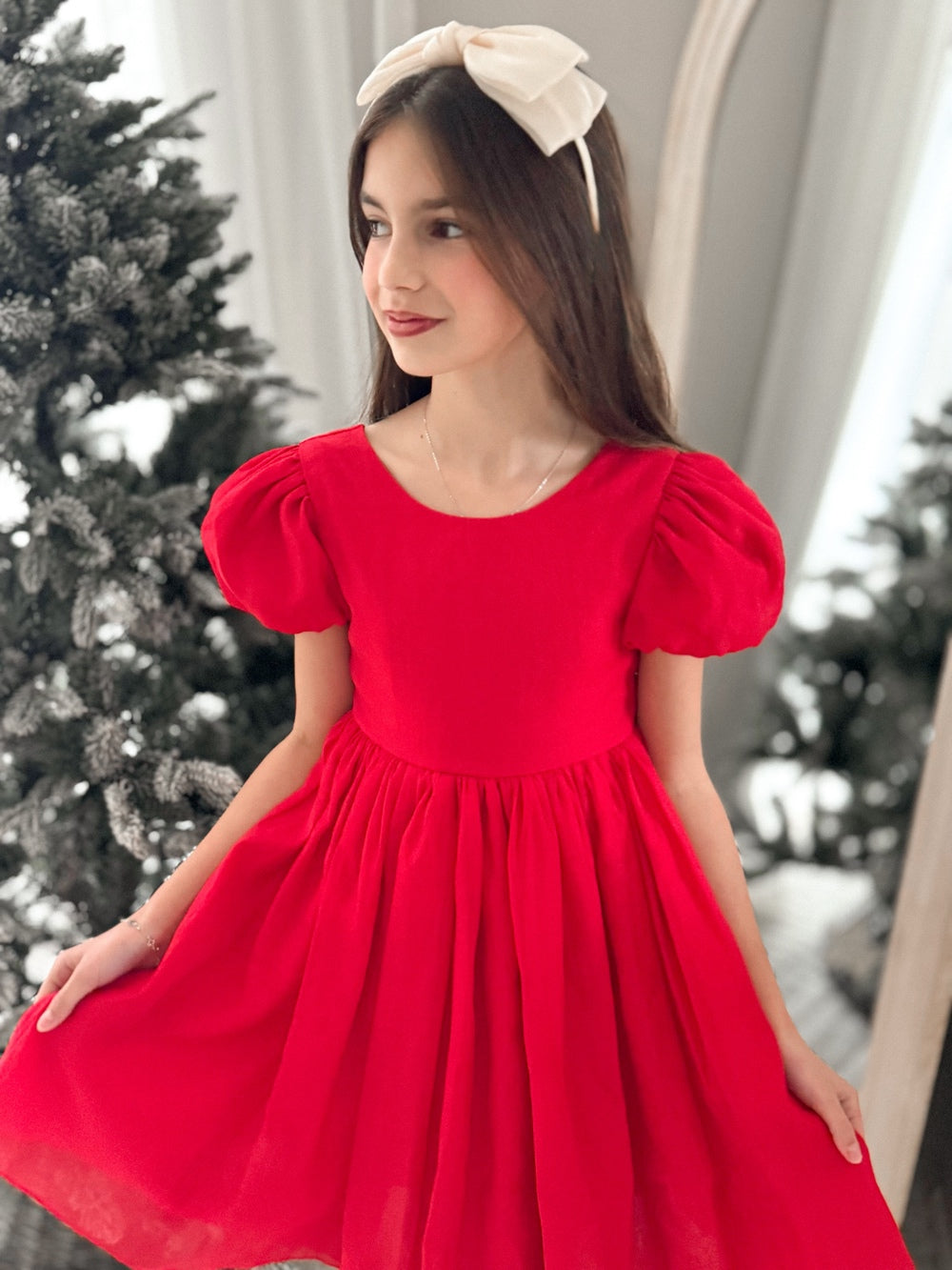 Champagne Bow Girls Headband - Christmas Accessories