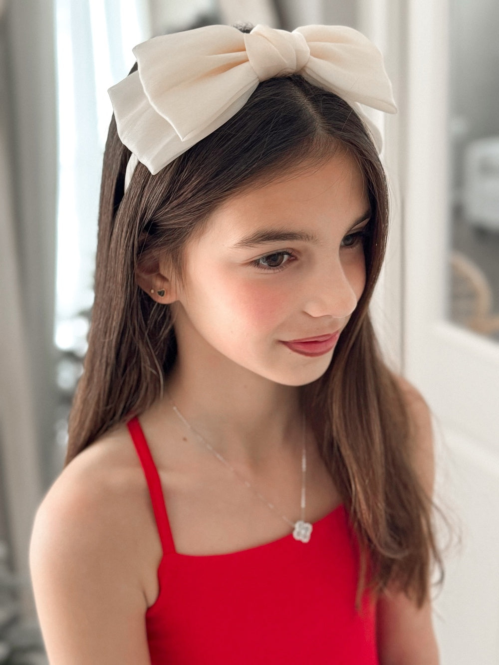Champagne Bow Girls Headband - Christmas Accessories