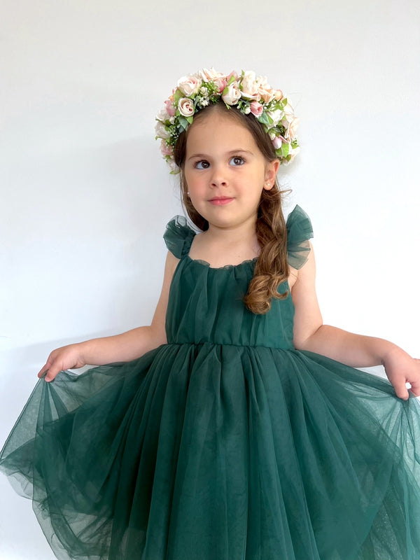 Serenade Girls Emerald Green Lace Dress – A Little Lacey