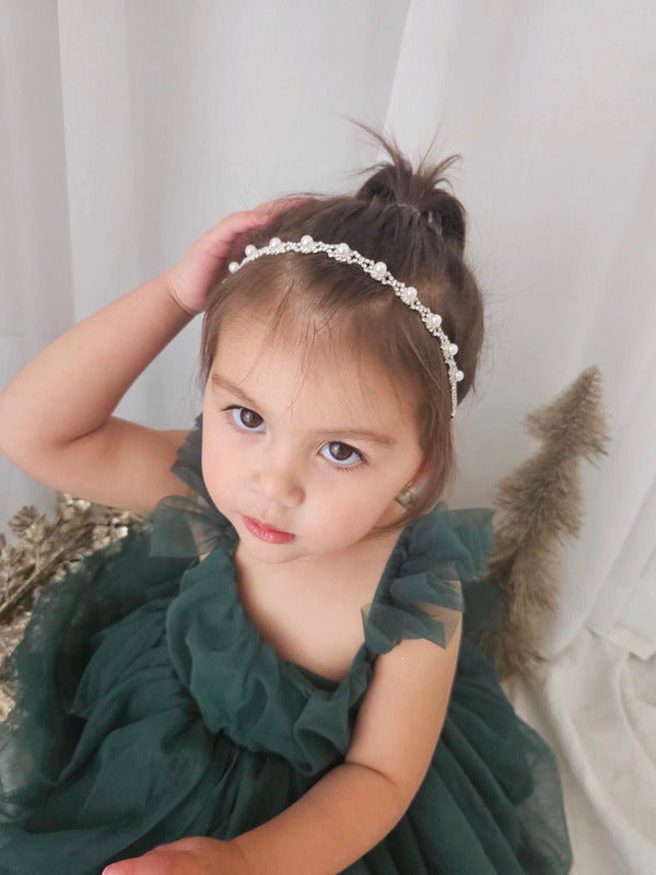 Nova Girls Pearl & Diamnate Silver Headband
