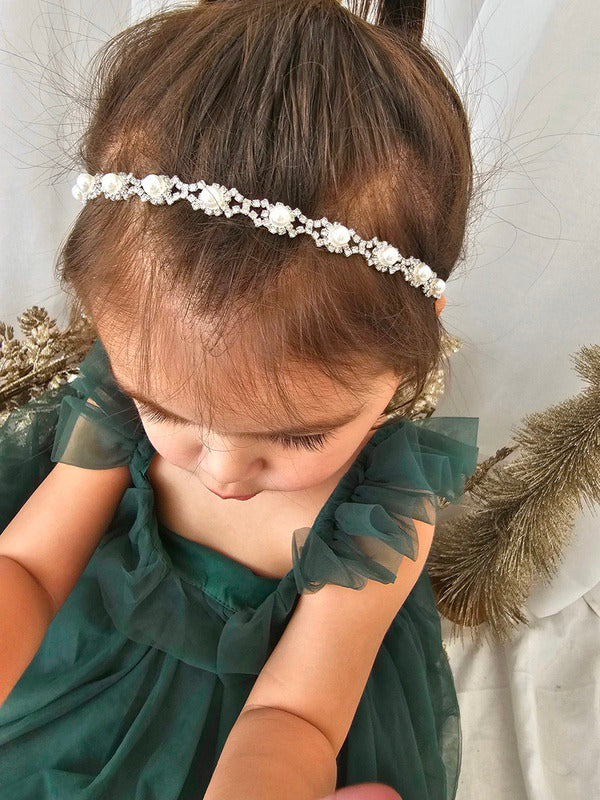 Nova Girls Pearl & Diamnate Silver Headband
