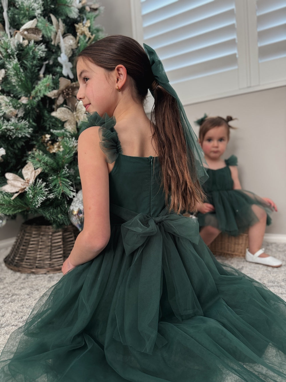 Chloe Green Flutter Sleeve Dress - Flower Girl Dresses