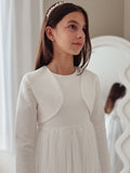 Cianna white long sleeve jacket for girls