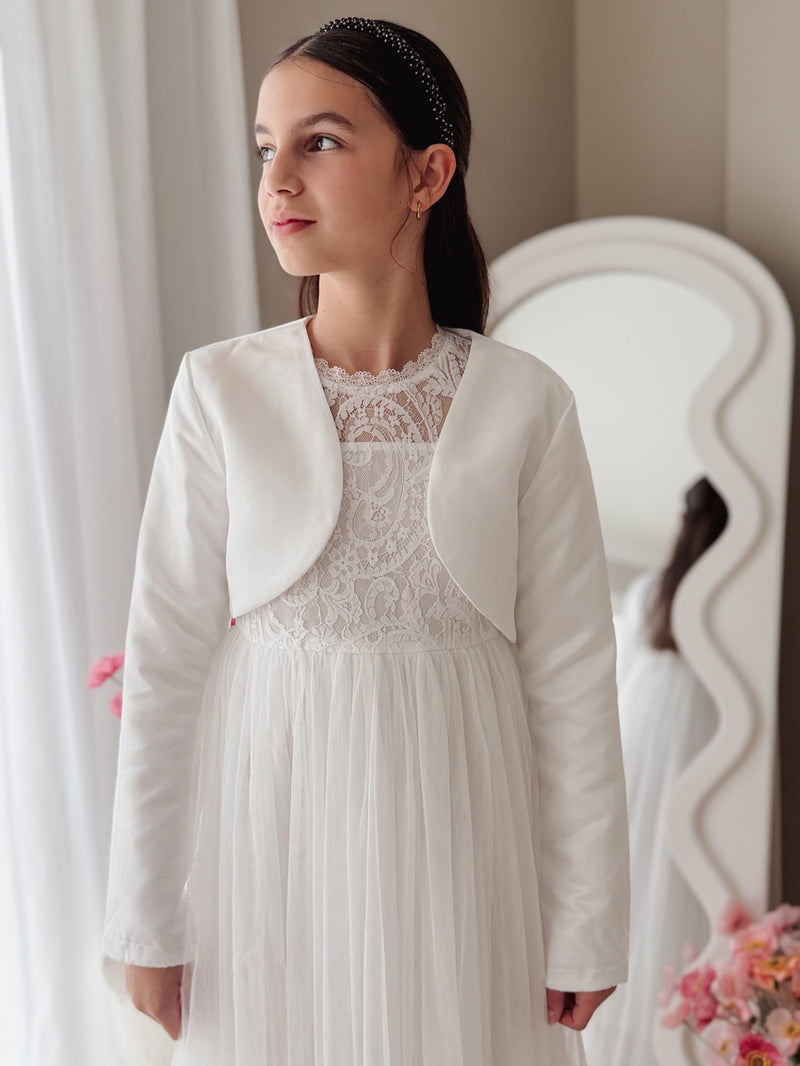 Cianna Long Sleeve White Jacket - A Little Lacey