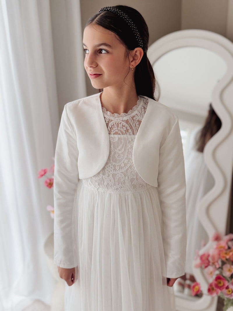 Cianna Long Sleeve White Jacket - A Little Lacey