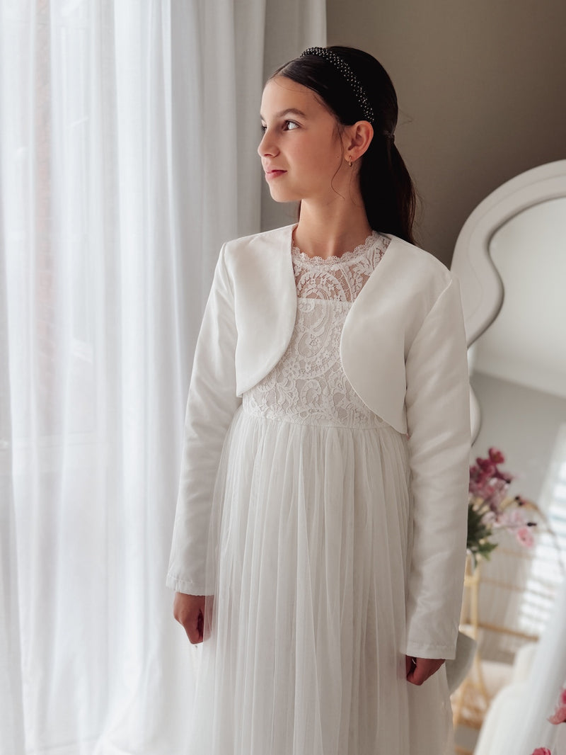 Cianna Long Sleeve White Jacket - A Little Lacey