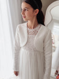 Classic white long sleeve cover up for girls