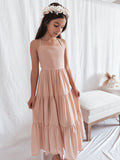 Clara Girls Blush Pink Maxi Dress - A Little Lacey · Photo 4 of 12