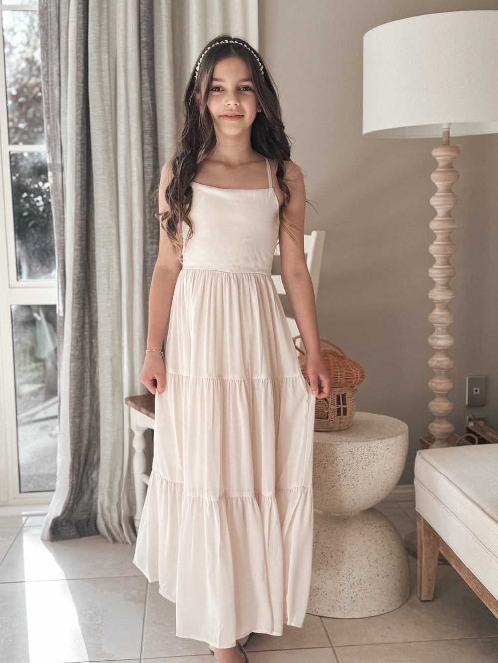 Clara Chiffon Girls Maxi Dress Champagne - Shop All