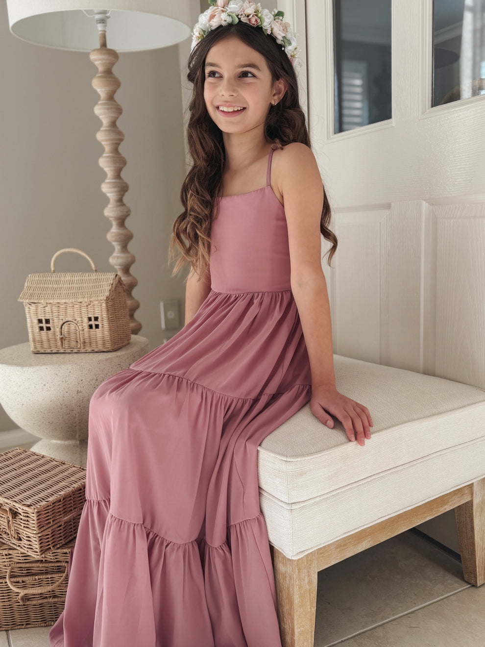 Clara Girls Dusty Rose Maxi Dress - A Little Lacey · Photo 5 of 11