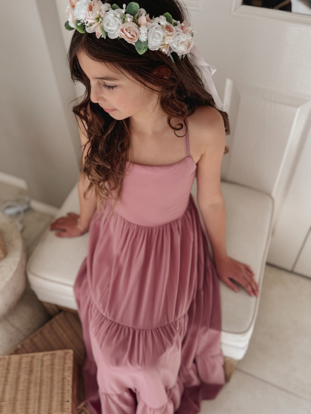 Clara Girls Dusty Rose Maxi Dress - A Little Lacey · Photo 6 of 11