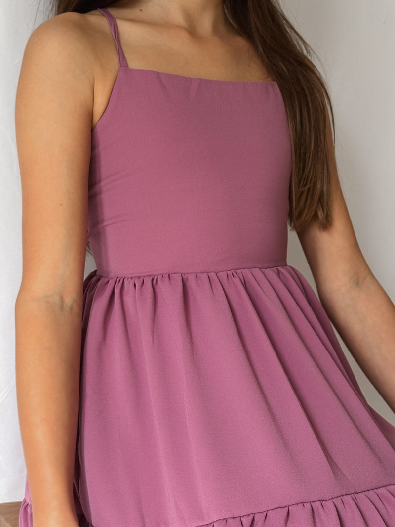 Clara Chiffon Girls Maxi Dress Mauve