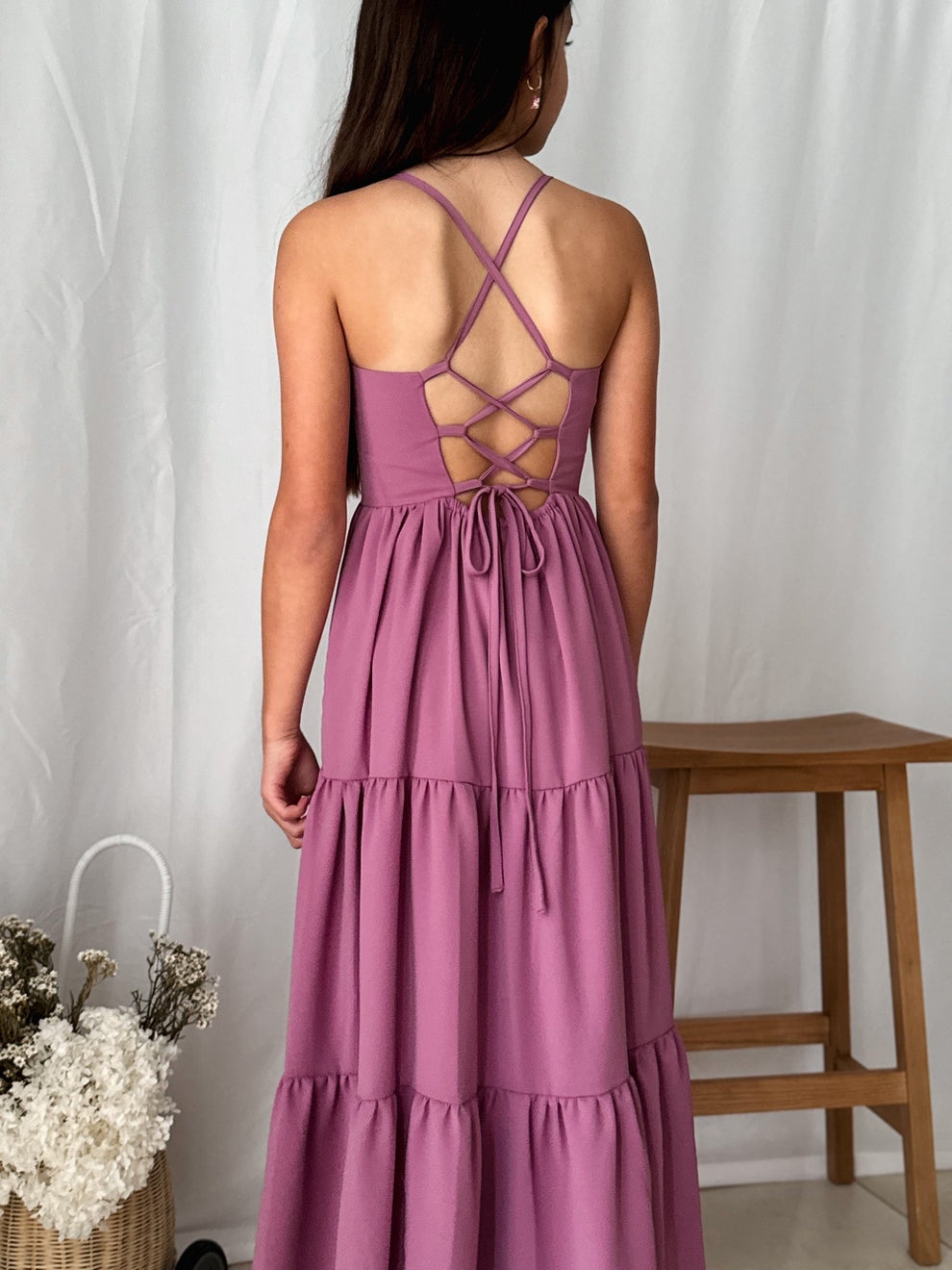 Clara Girls Mauve Maxi Dress - A Little Lacey · Photo 3 of 10
