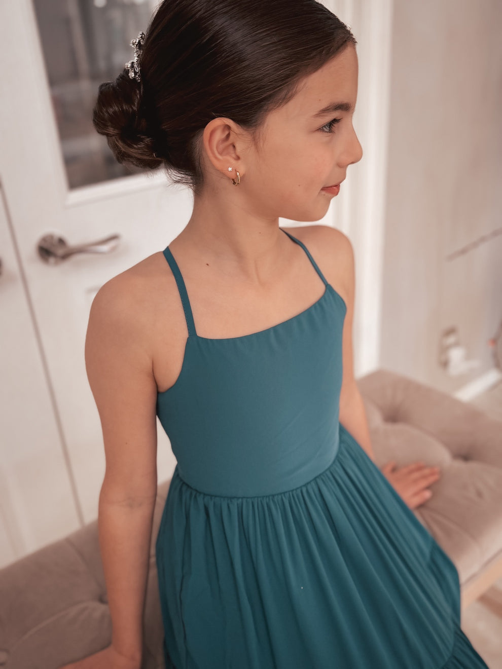 Clara Girls Teal Green Maxi Dress - A Little Lacey · Photo 9 of 14