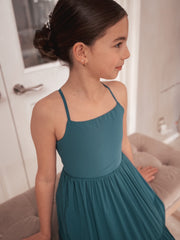 Clara Chiffon Girls Maxi Dress Teal Green - A Little Lacey