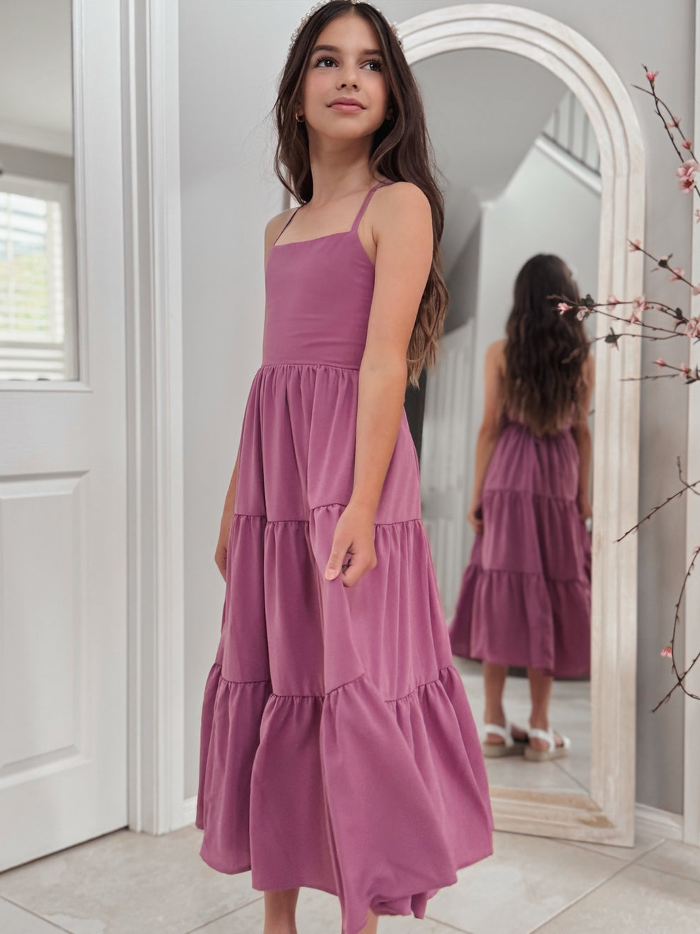 Clara Girls Mauve Maxi Dress - A Little Lacey · Photo 6 of 10