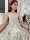 Phoebe Chiffon Girls Dress Sage Green - A Little Lacey · Photo 4 of 12