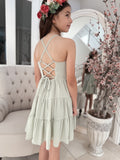 Phoebe Chiffon Girls Dress Sage Green - A Little Lacey · Photo 7 of 12