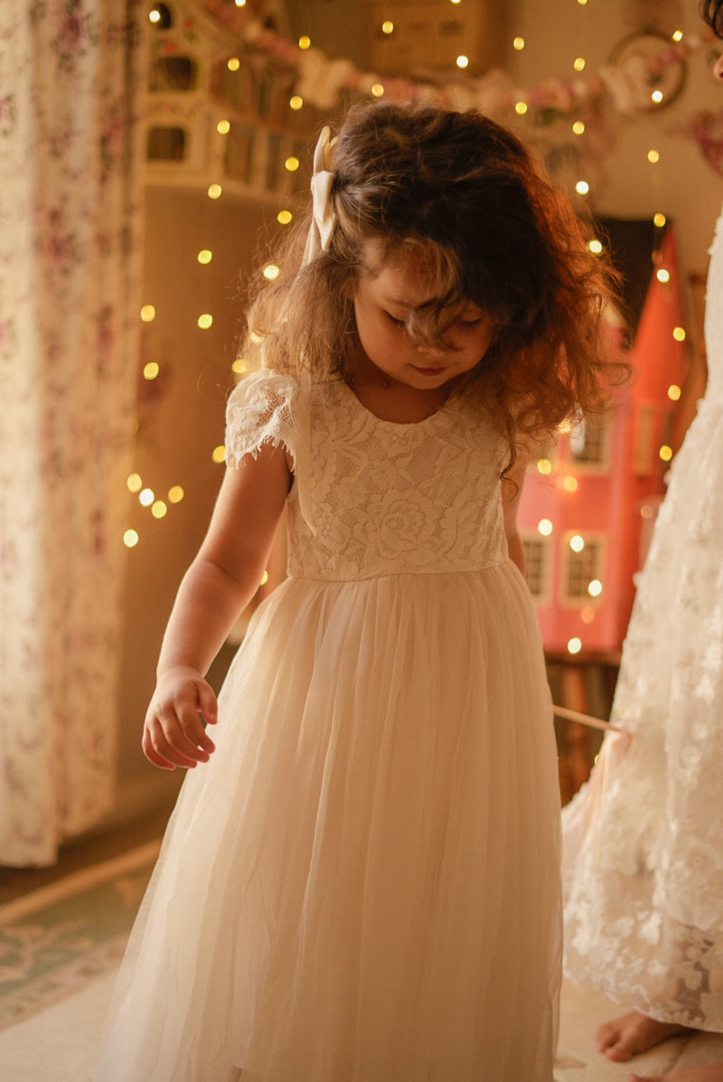 Serenade Girls Ivory Lace Dress - A Little Lacey