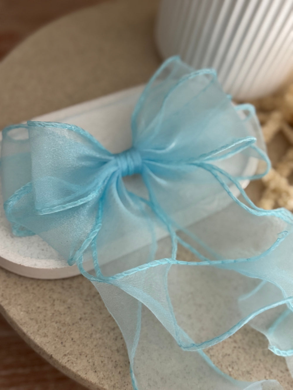 Curly Girls Aqua Blue Bow - Bows and Hairclips