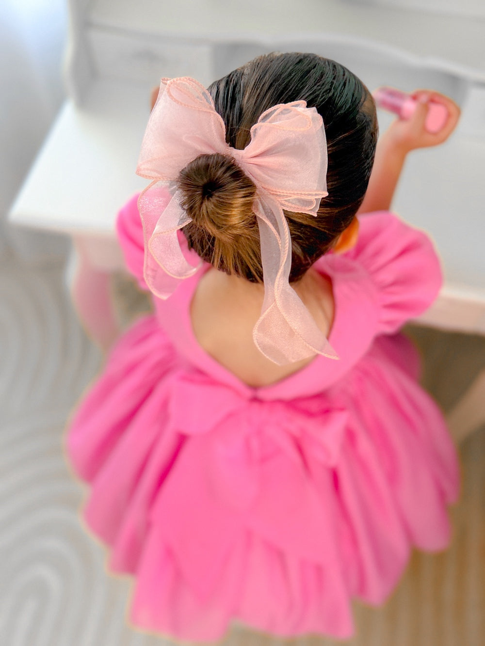 Curly Girls Light Pink Bow