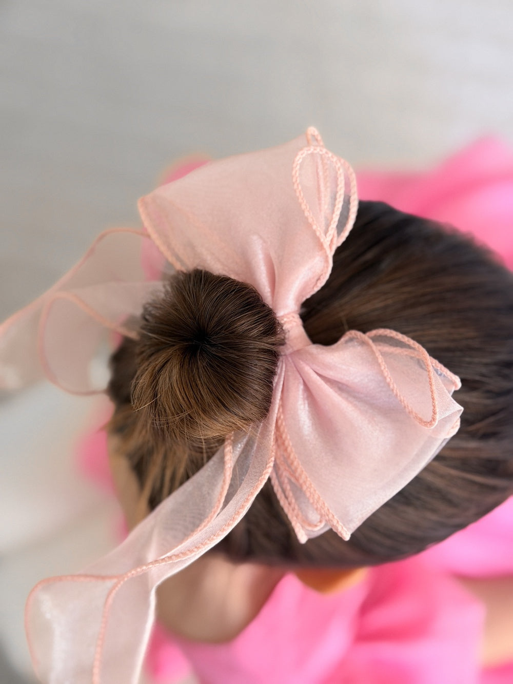 Curly Girls Light Pink Bow