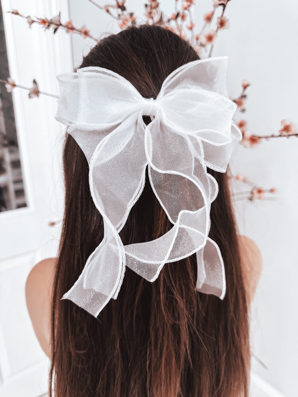 Curly Girls White Bow