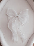girls white curly bow