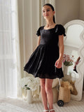 Black mini party dress for girls