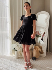 Calista Girls Black Mini Dress - A Little Lacey