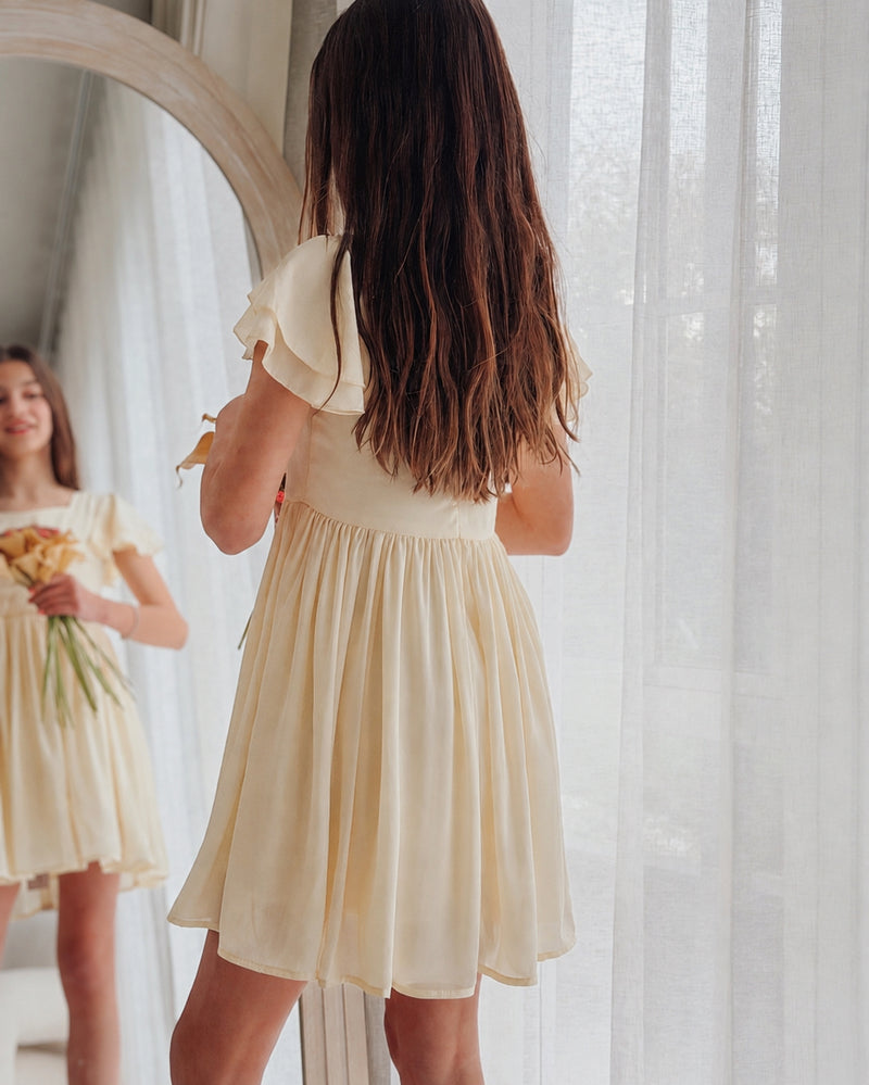 Calista Girls Lemon Mini Dress - A Little Lacey