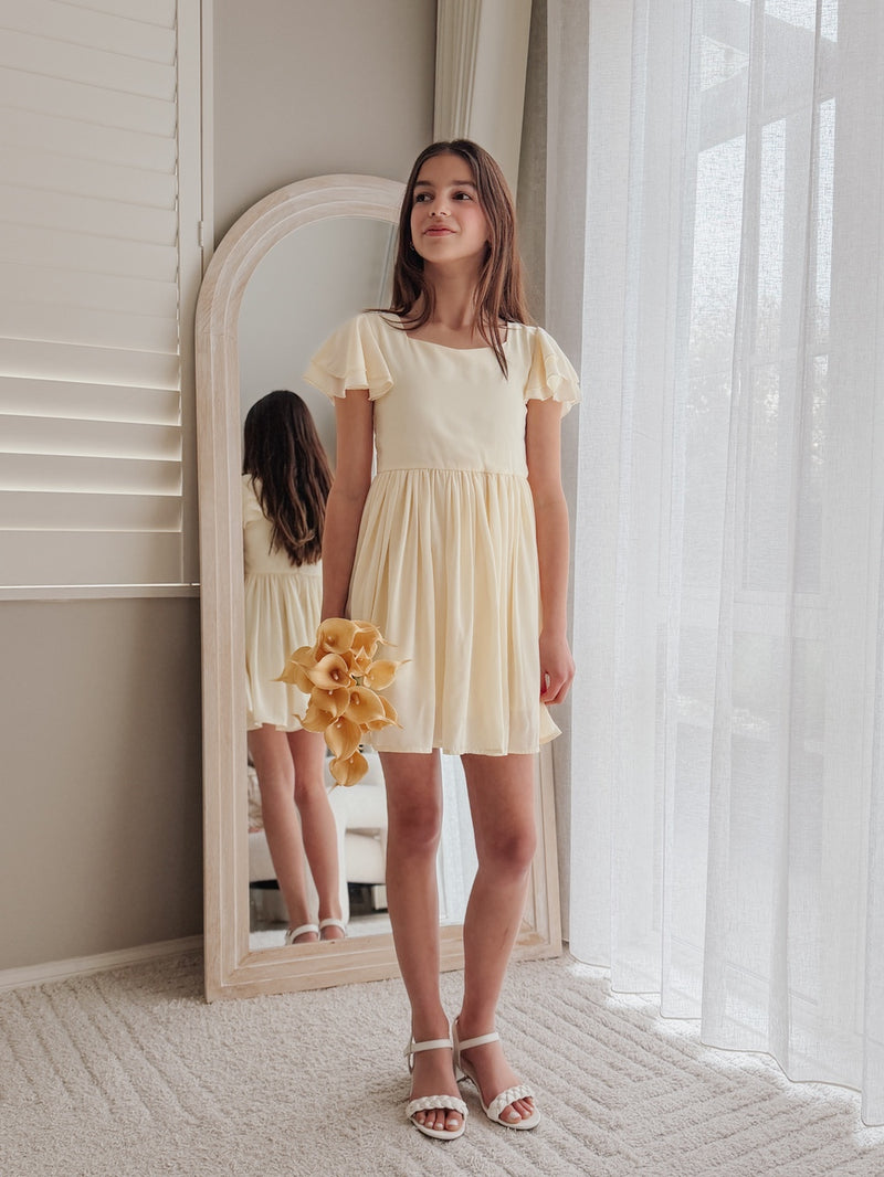 Calista Girls Lemon Mini Dress - A Little Lacey