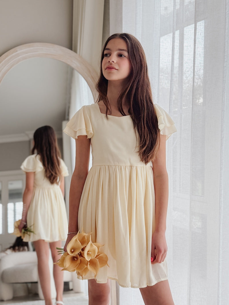 Calista Girls Lemon Mini Dress - A Little Lacey