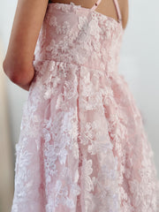 Camille Girls Pink Embroidery Party Dress - A Little Lacey