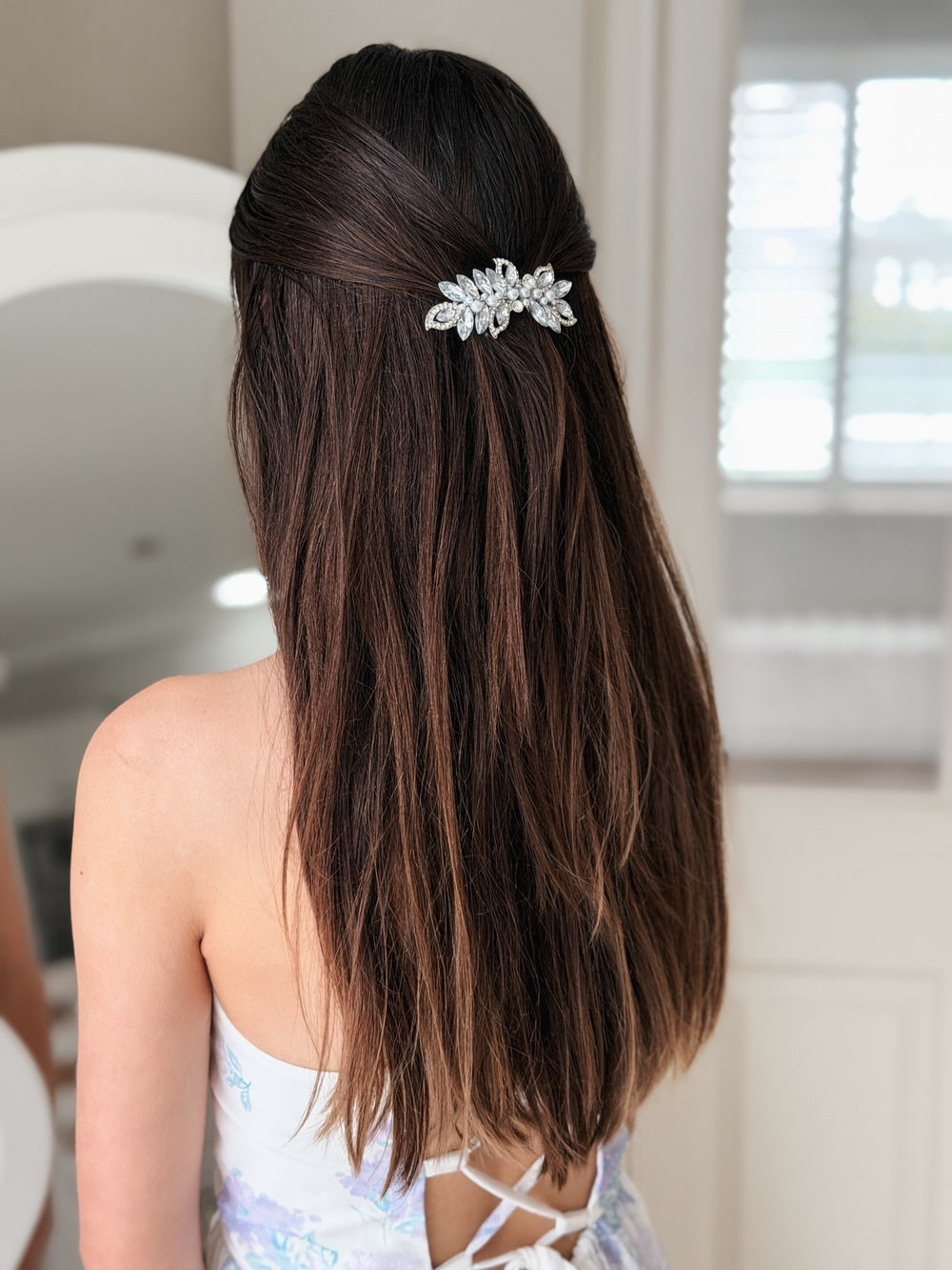 Girls silver barrette for special occasions