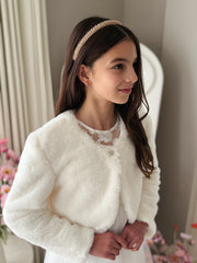 Celine Ivory Fluffy Jacket - A Little Lacey