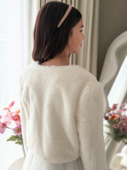 Celine Ivory Fluffy Jacket - A Little Lacey