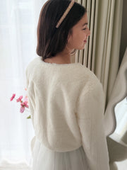 Celine Ivory Fluffy Jacket - A Little Lacey