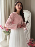 Girls pink fluffy jacket for flower girl outfits
