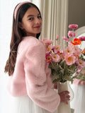 Celine pink fluffy jacket for girls special occasions