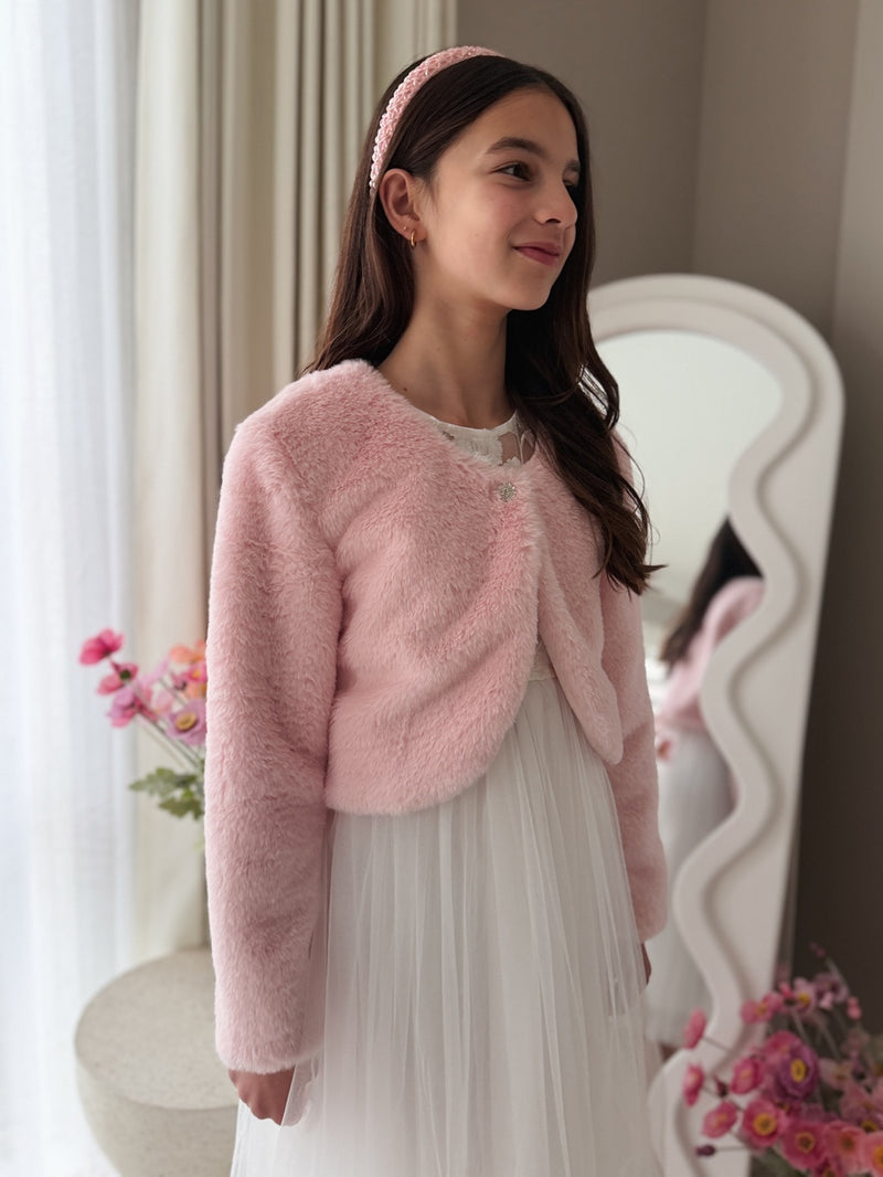 Celine Pink Fluffy Jacket - A Little Lacey