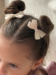 Champagne Blossom Girls Pigtail Bows - A Little Lacey