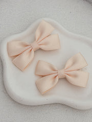 Champagne Blossom Girls Pigtail Bows - A Little Lacey