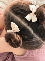 Champagne Blossom Girls Pigtail Bows - A Little Lacey