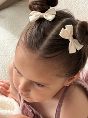 Champagne Blossom Girls Pigtail Bows - A Little Lacey